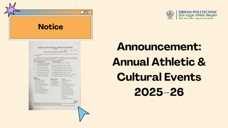 Announcement: Annual Athletic & Cultural Events 2025–26